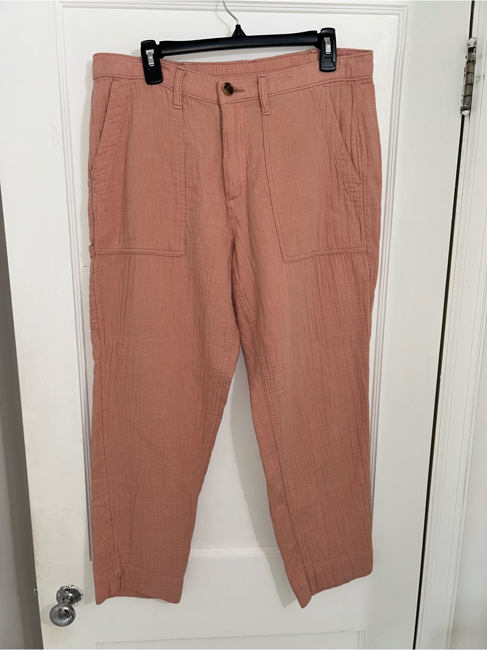 Old Navy Peach Slouchy Cropped Cotton Pants Size 12